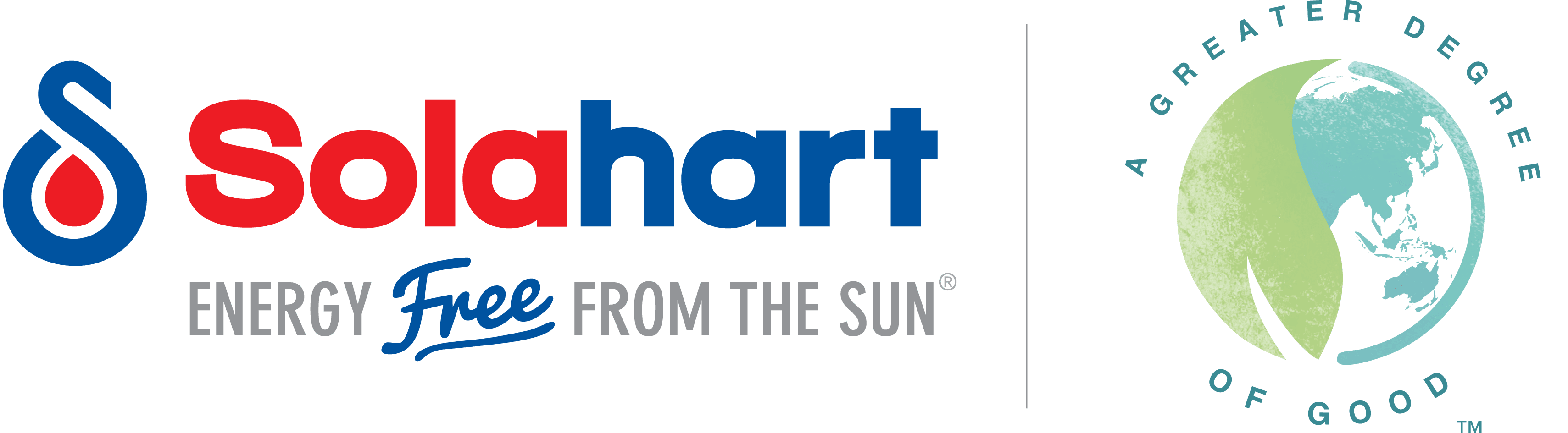 Solahart logo and A Greater Degree of Good logo